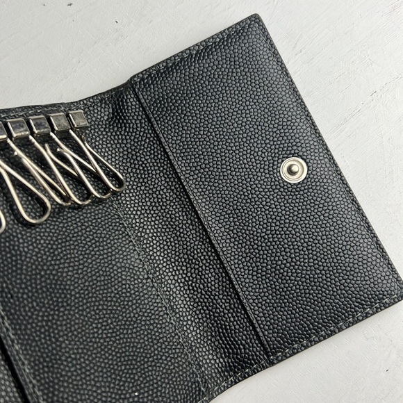Auth. Cartier Santos Leather 4 Ring Key Case Black Logo Unisex Vintage - Picture 7 of 16